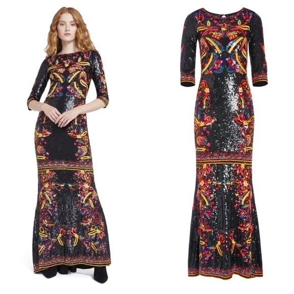 New Alice + Olivia Jae Sequin Gown - Picture 1 of 11